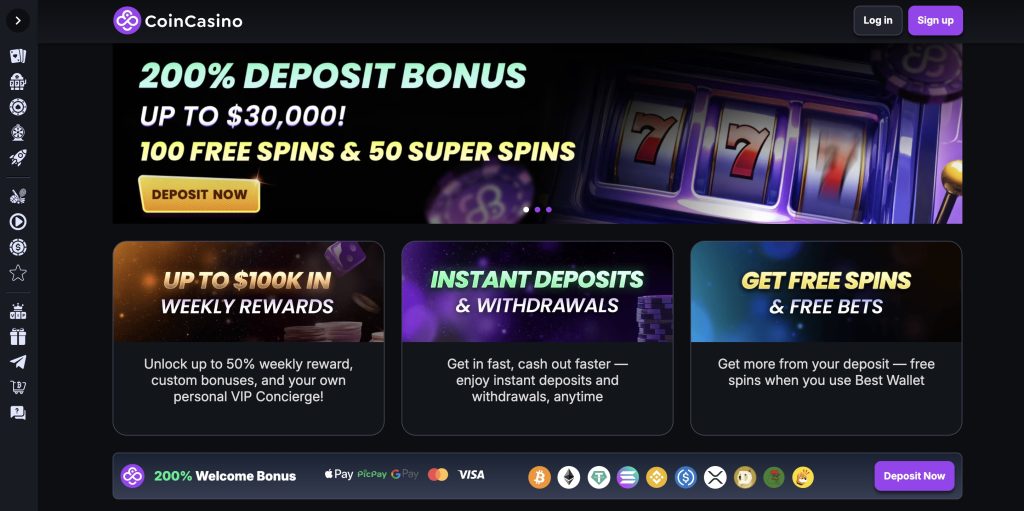 CoinCasino No Verificiation Crypto Casino